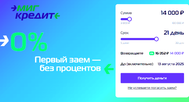 Займы в МИГ Кредит
